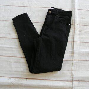 Pistola Jeans Womens 28 Black Skinny Leg Ankle Raw Hem High Rise